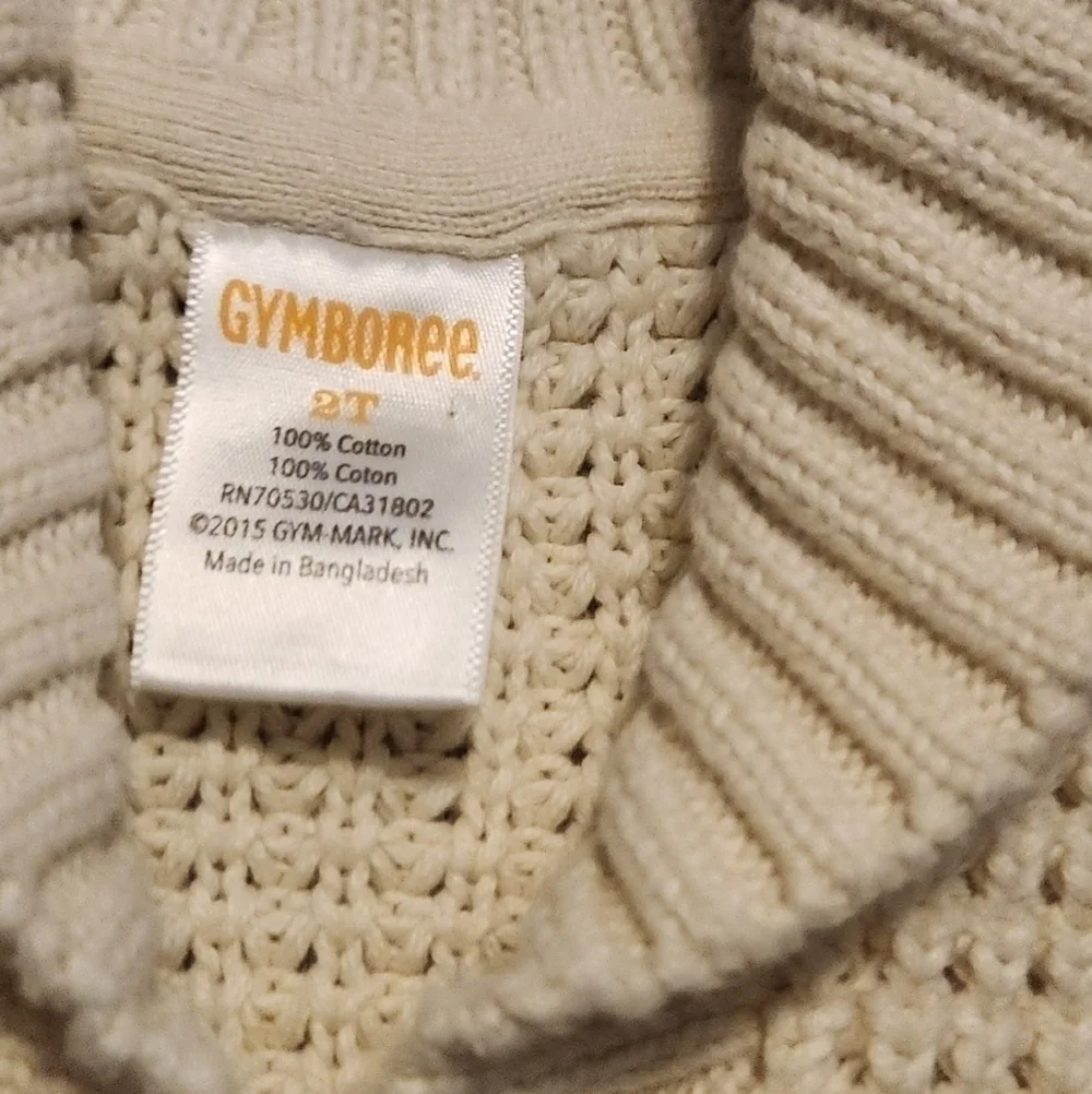 Gymboree Cream and Brown Button Sweater size 2T Vintage
